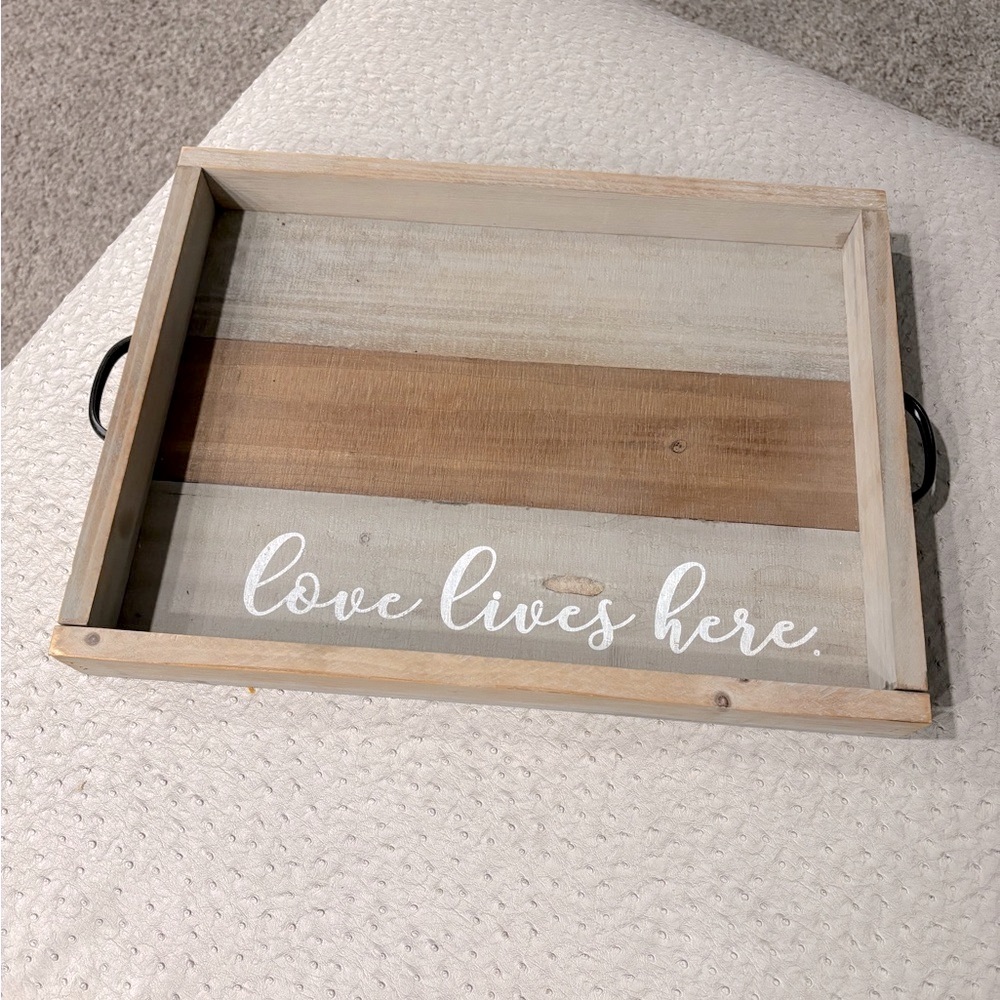 Wooden Serving Tray with Handles